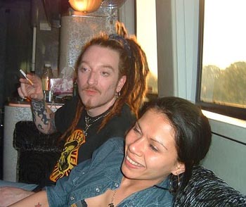  Ginger and Angie in New Orleans, post Darkness party. Morning comes up....after partying all night.